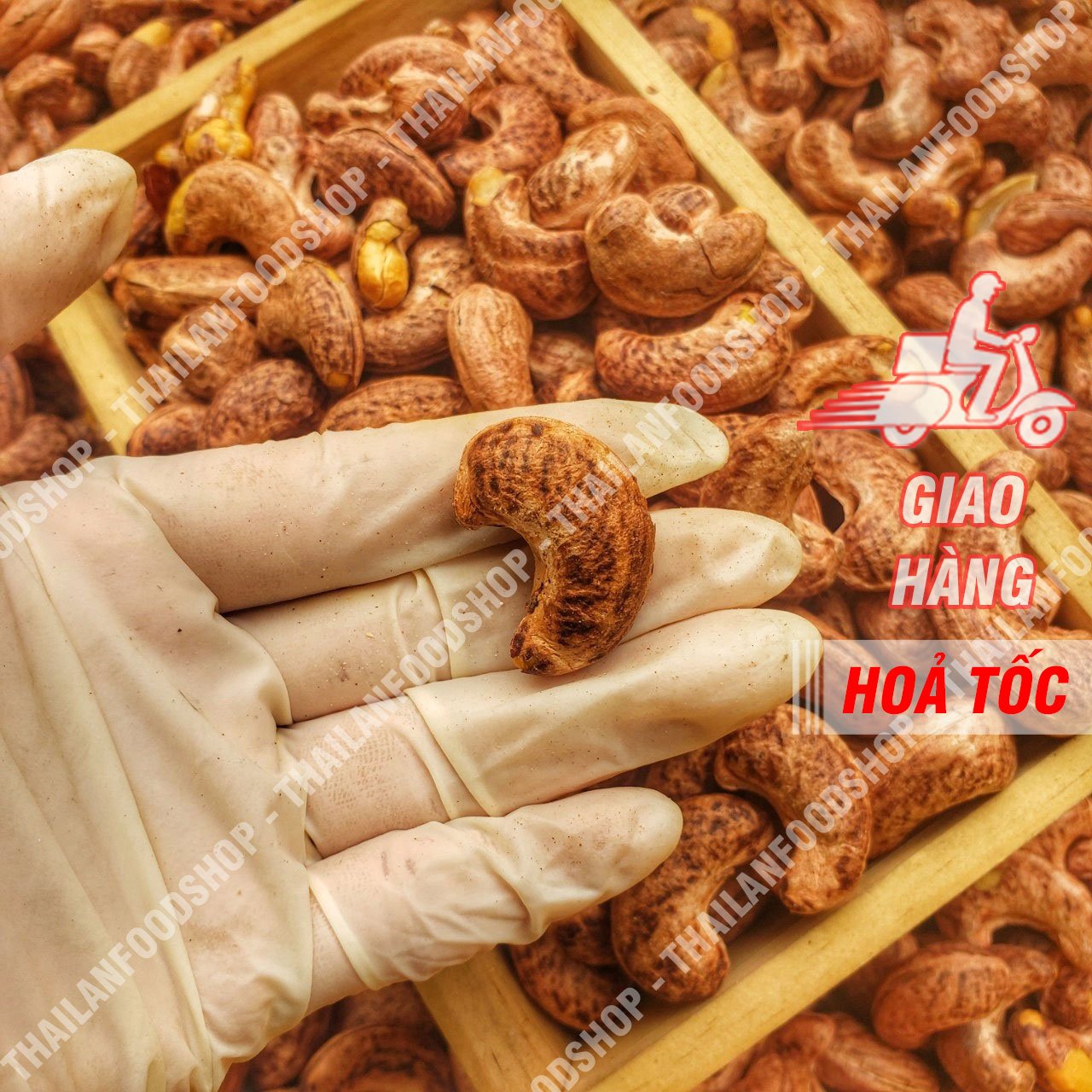 Hạt Điều Rang Muối - Nguyên Hạt Vỏ Lụa - Lon 500gr