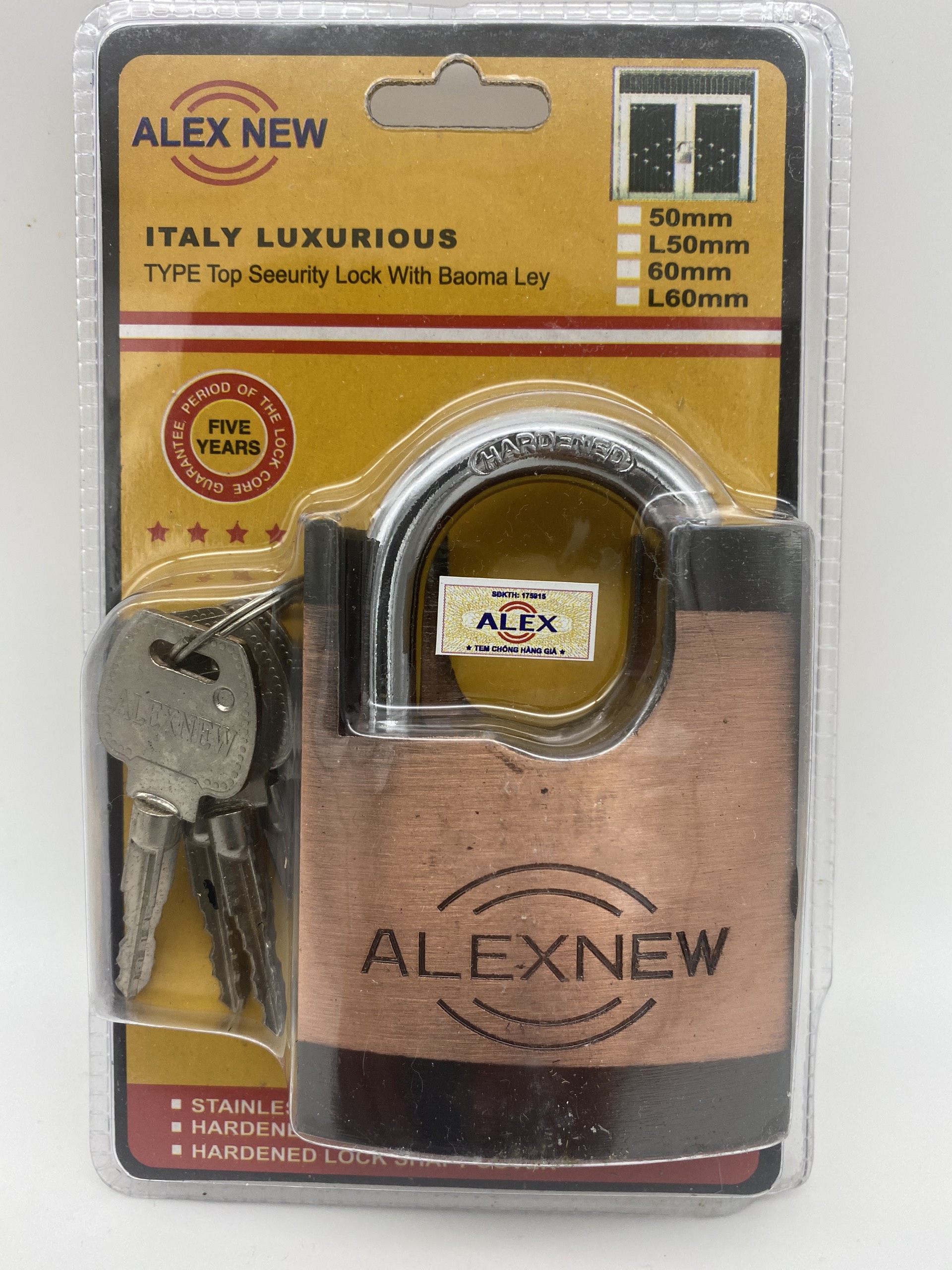 [HCM]Ổ khóa 6F chống cắt nâu đồng ALEX