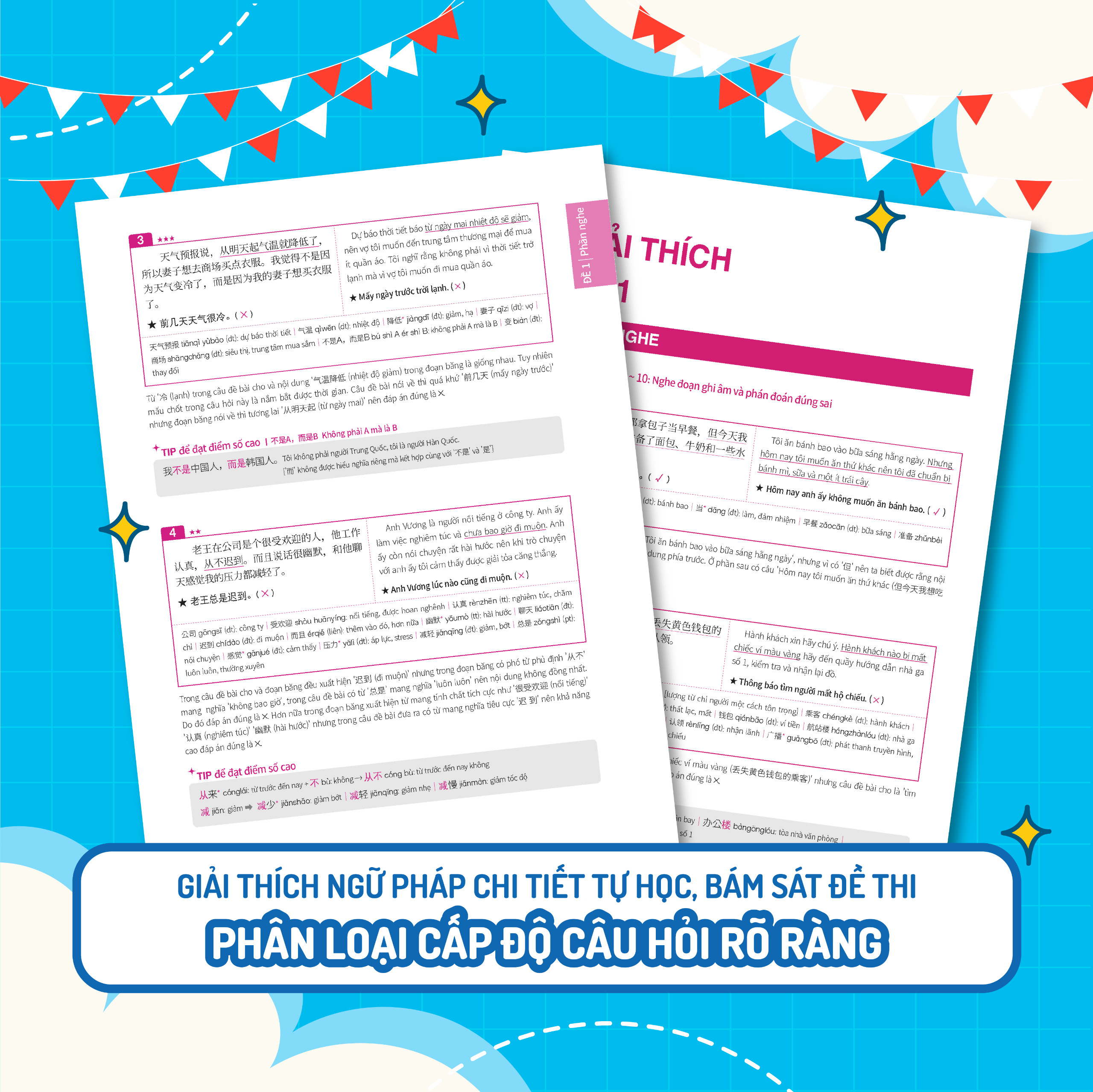 Sách Chinh phục đề thi HSK 4 (Kèm giải thích ngữ pháp chi tiết)