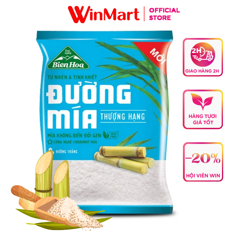 - Đường mía thượng hạng Biên Hòa gói 1kg