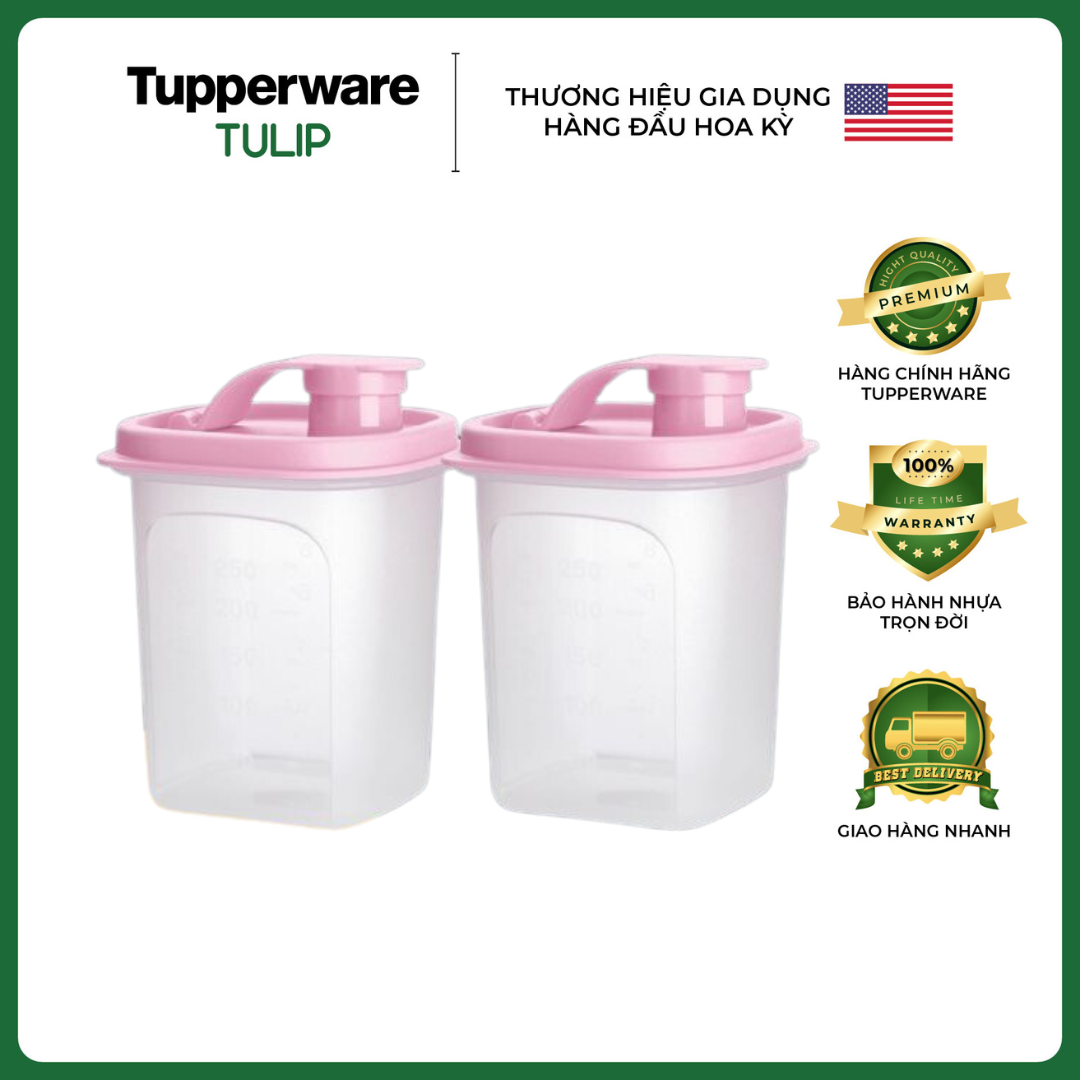 [HCM] BỘ ĐÔI BÌNH NƯỚC SLIM LINE PITCHER 350ML TUPPERWARE CHÍNH HÃNG 100%