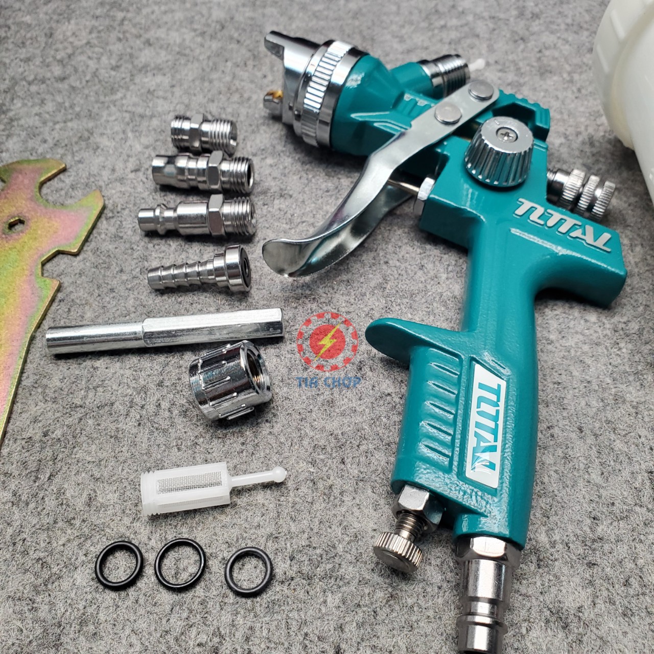 TOTAL súnɡ phun sơn HVLP 600cc TAT10601 (Cam kết Chính Hãng 100%)