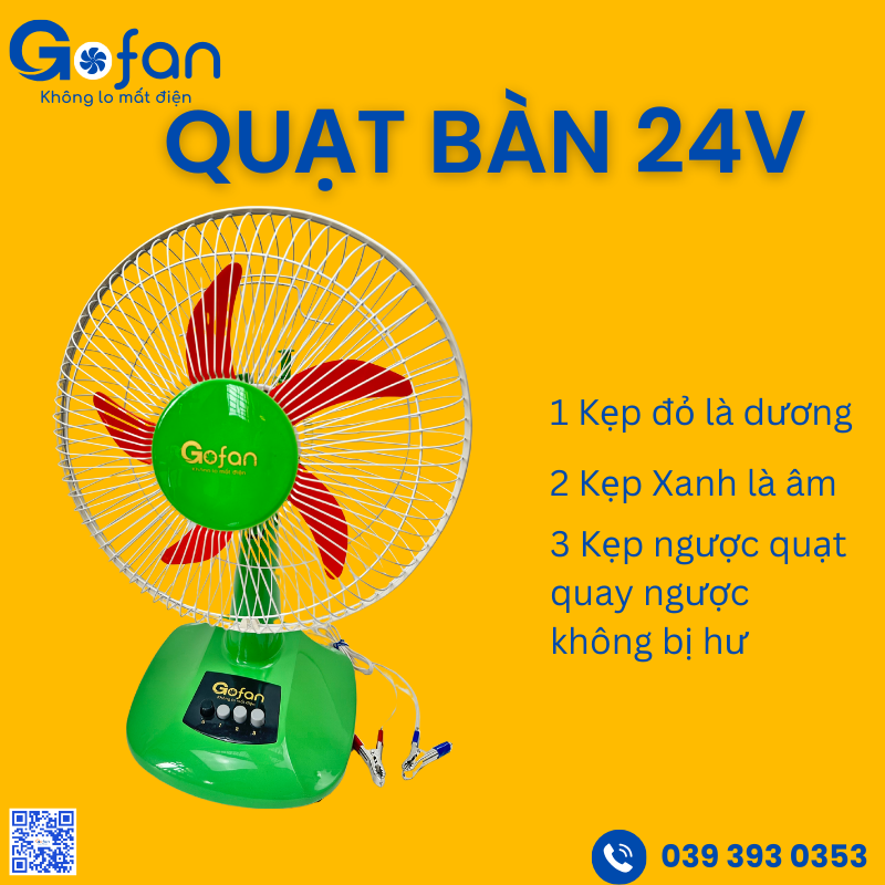 QUẠT BÀN B3 KẸP BÌNH ẮC QUY DC 12V/24V