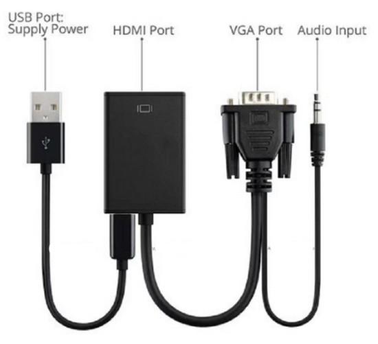 CÁP CHUYỂN ĐỔI TỪ CỔNG VGA SANG CỔNG HDMI CÓ ÂM THANH