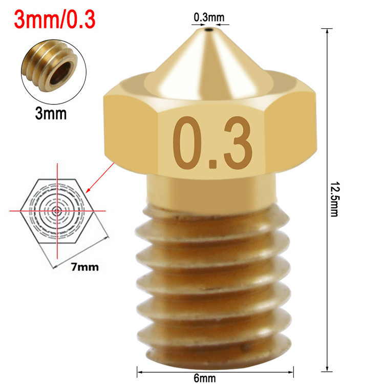 Đầu đùn nhựa 3d m6 1.75mm - đầu phun in 3d m6 1.75mm - đầu in 3d m6 1.75mm