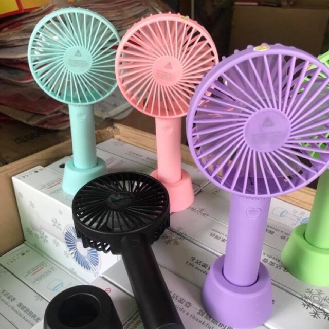 Quạt Cầm Tay Có Đế Mini (Tặng Pin + Dây Sạc) N9 Cực Mát