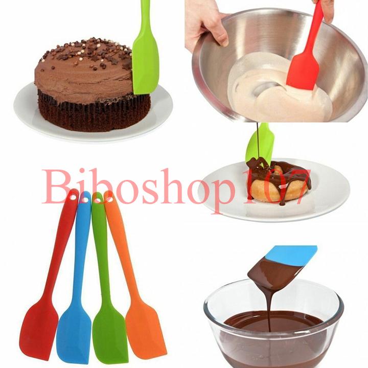 Cây vét bột spatula silicon đúc 21cm (phới silicon)