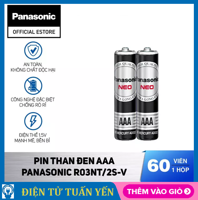 Pin AAA Panasonic Neo R03NT Carbon 1.5V - Hàng chính hãng