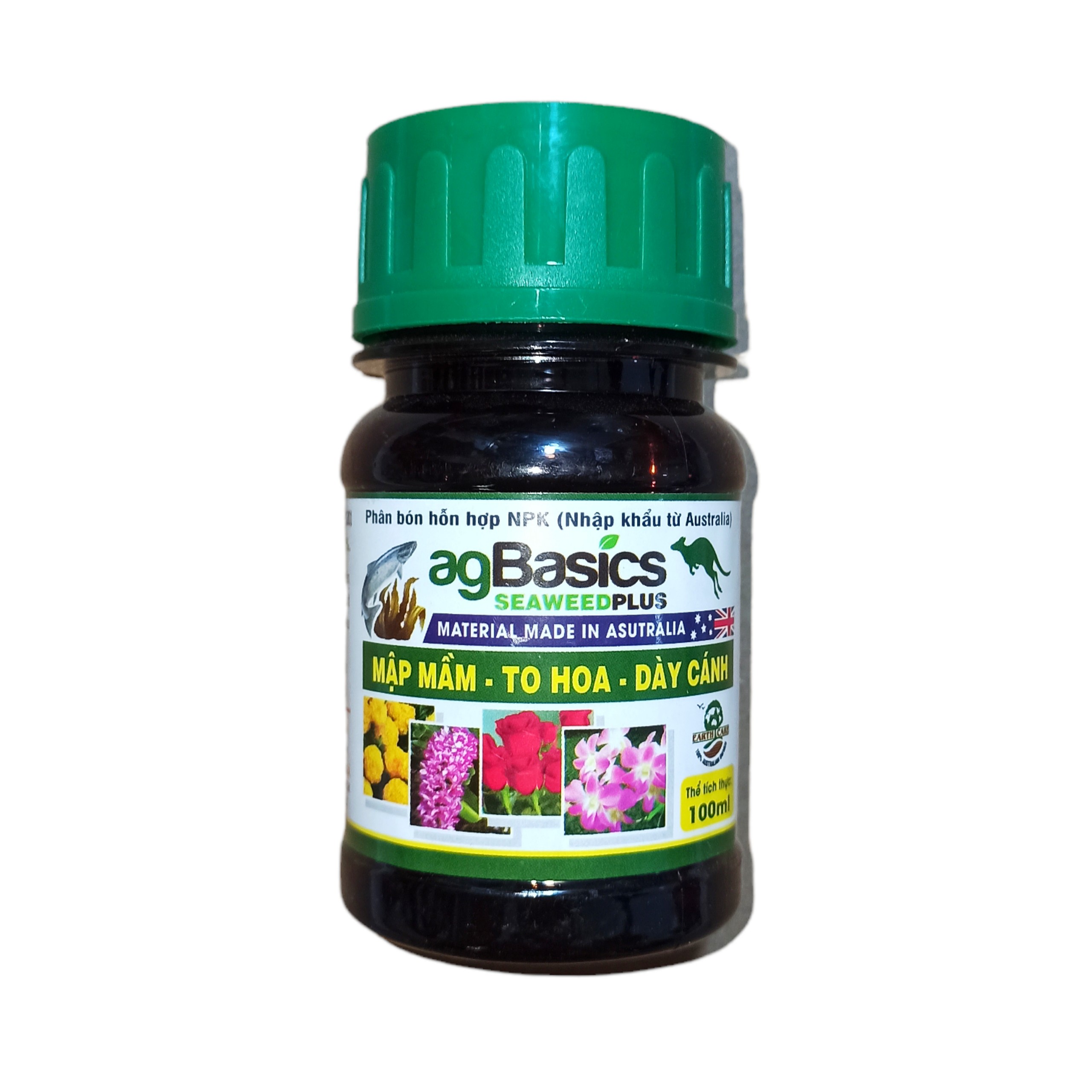 Agbasics seaweedplus 100ml – phân bón hỗn hợp đạm cá,tạo bẹ npk hữu cơ nhập úc