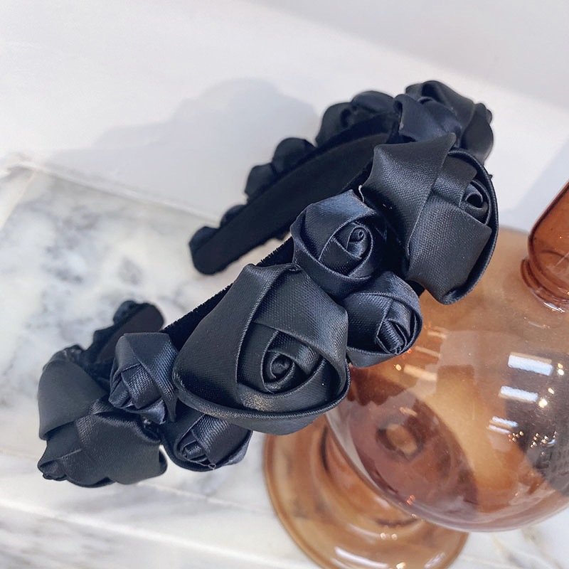 Bờm tóc hoa hồng phiên bản mới chất lụa satin bóng TOBI STORE TB353