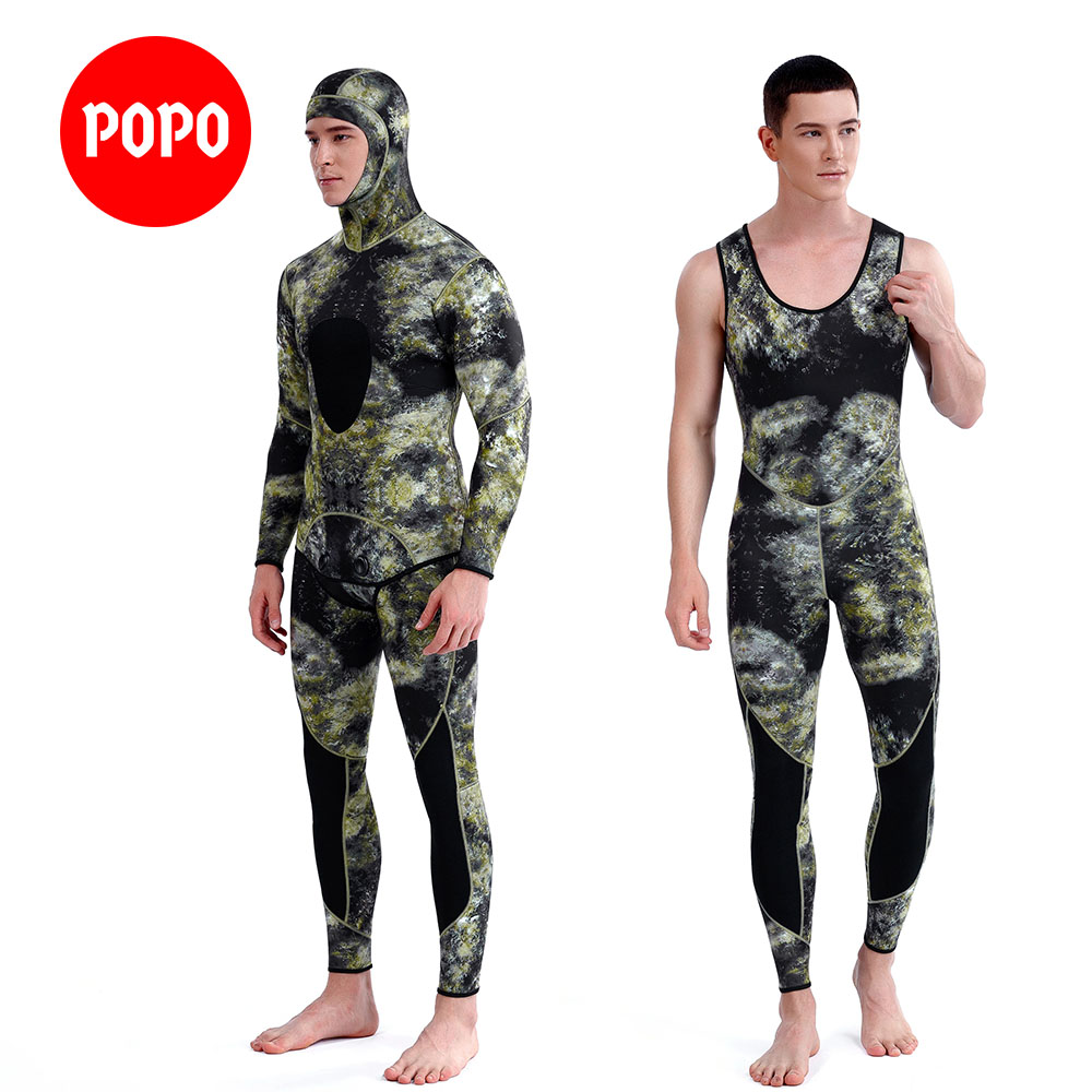 Bộ đồ lặn biển liền thân cho nam dày 3mm giữ nhiệt cơ thể có thể tháo rời thành 2 kiểu dáng POPO cao cấp chống thấm nước