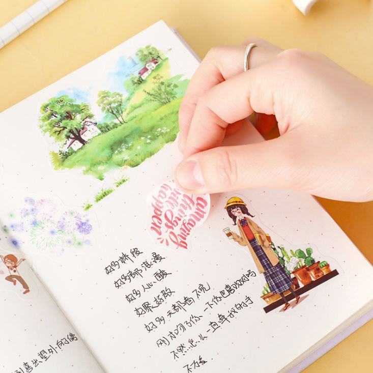 [HCM]Sticker Dán Trang Trí Sổ Nhật Ký ( Nhiều Mẫu) 6 Tấm
