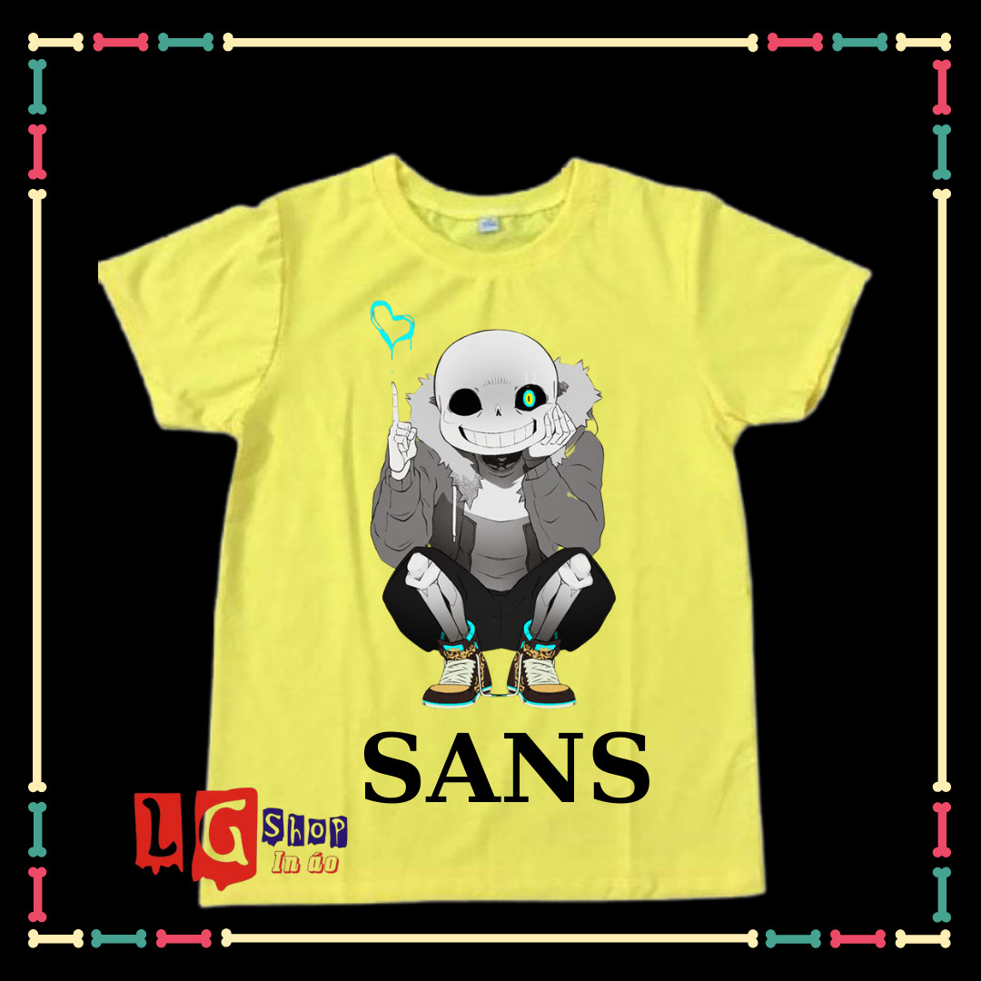 Áo thun bé Sans siêu ngầu tay ngắn cho trẻ em có size áo cho người lớn