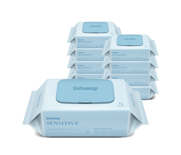Combo 10 gói Khăn ướt Hàn Quốc BEBESUP SENSITIVE 80 tờ/gói