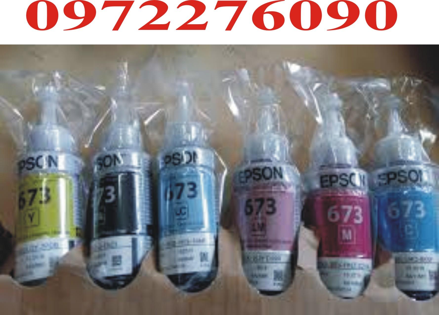 Bộ mực in màu dùng cho máy in Epson L805,L800,L850,L1800 mã 673 chính hãng