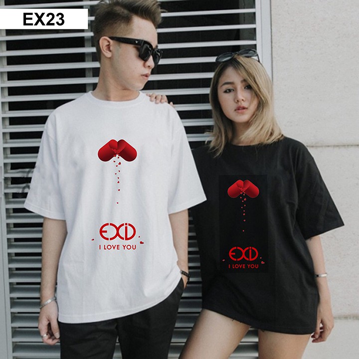 Áo thun i love you exid giống exceed in dreamming hình viên thuốc trái tim có bigsize người mập béo