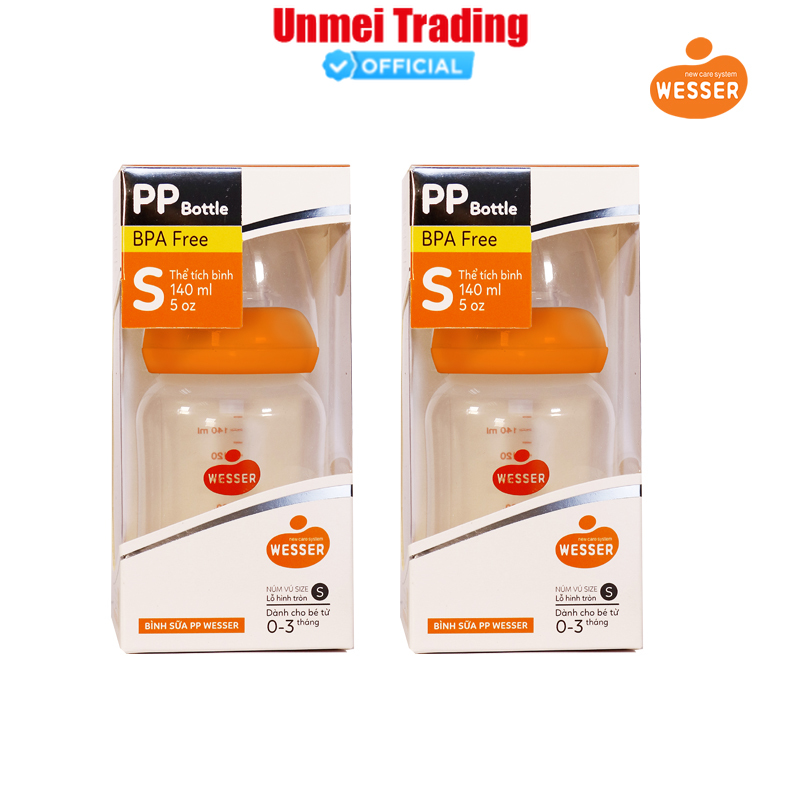 Bộ 2 bình sữa wesser pp 140ml