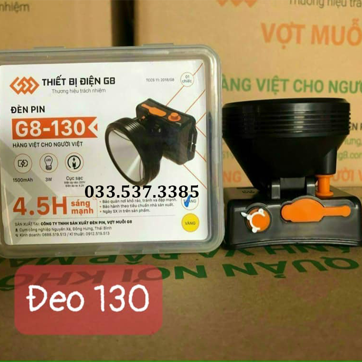 Đèn soi ếch siêu sáng, đèn led đội đầu G8 130 chiếu sáng xa