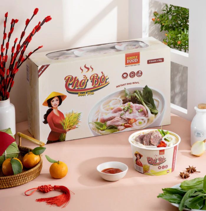 Phở Bò Tô ăn liền (9 tô/thùng) -  Beef Pho (9 bowl per box)