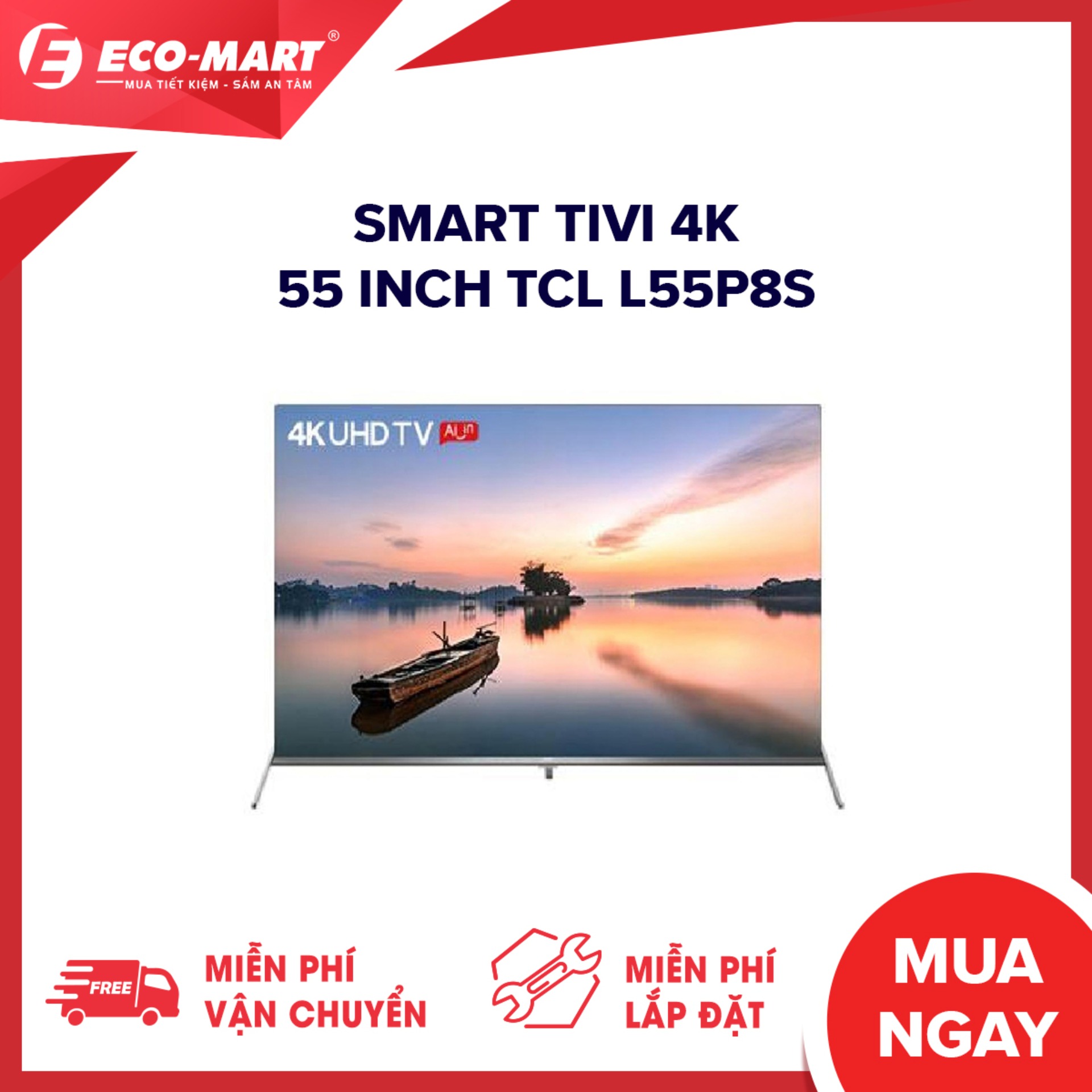 [Trả góp 0%]Smart Tivi 4K 55 Inch TCL L55P8S