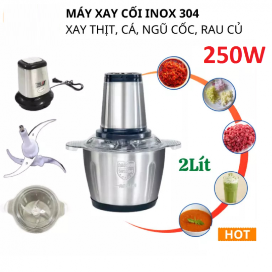 Máy Xay Cầm Tay Đa Năng 4 Lưỡi Cối Inox 💝 Freeship 💝  - 2 Tốc Độ, Máy xay sinh tố, Xay Thịt, Rau, Củ, Qủa, Trái Cây