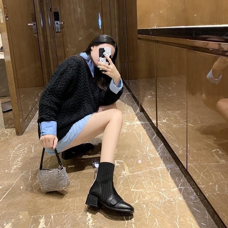 Giày bốt/ boots da lót lông ấm áp đế cao 3cm siêu nhẹ cực xinh