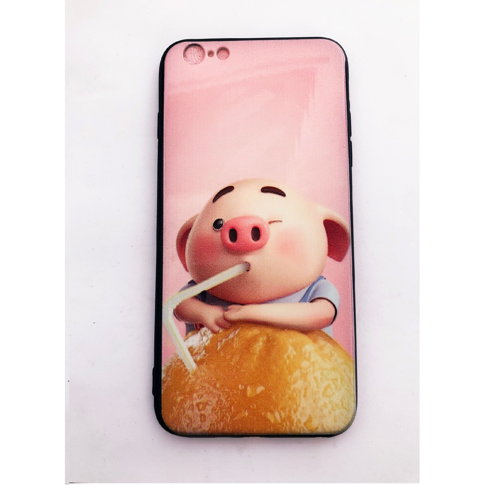 Ốp cứng viền dẻo Iphone 6 Plus/ 6s Plus (Thân trắng -  viền đen - in hình siêu cute)