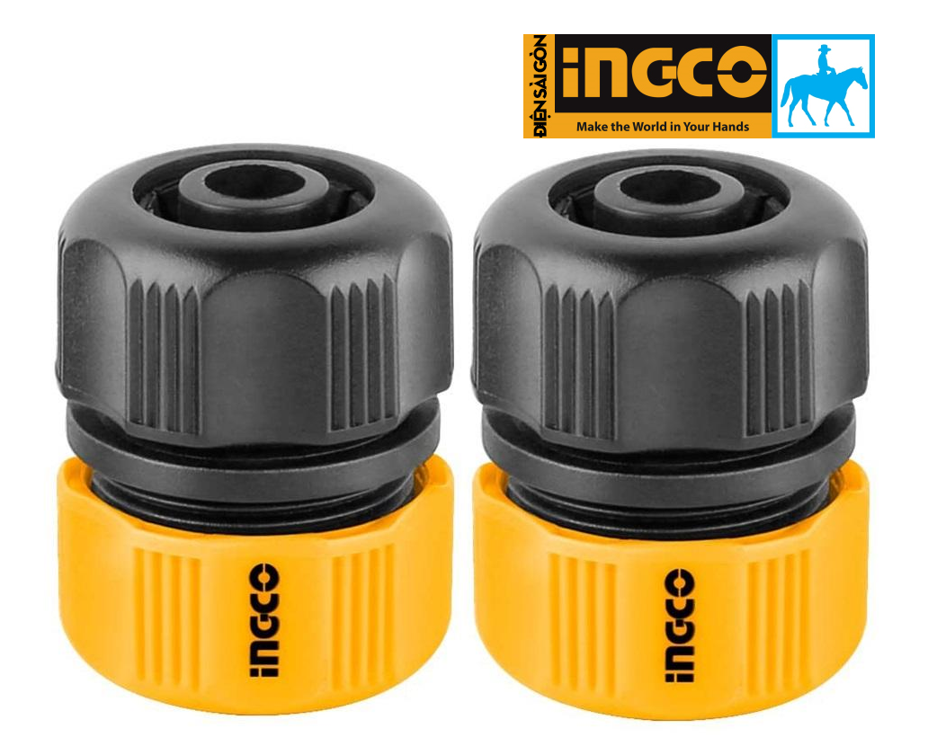 Bộ 2 đầu nối ống nước mềm 16mm INGCO HPHM0201