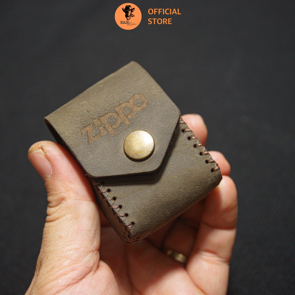 Bao da Siêu bền Zippo Da bò thật Màu Nâu Đất - RAM Leather