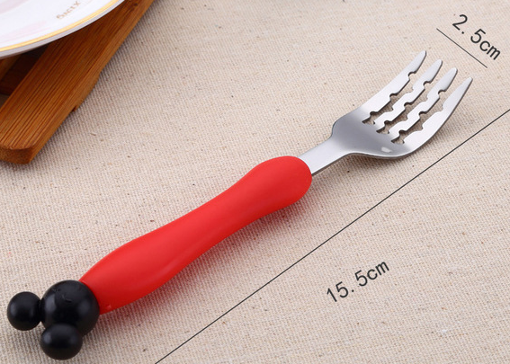 Set Thìa Dĩa Ăn Dặm Inox Hình Mickey Cho Bé