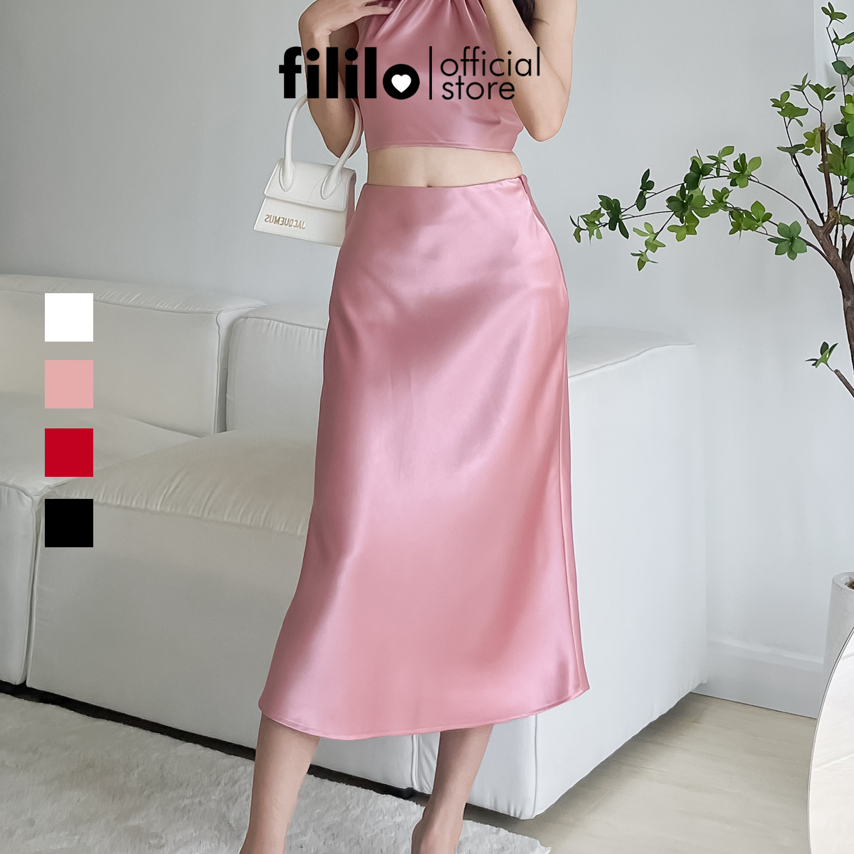 CODChân Váy Dài Qua Gối FILILO Vải Lụa Xòe chữ A Vixi Skirt Form chuẩn có Bigsize Thiết kế Cao cấpFDGVGHFGJFGOPID