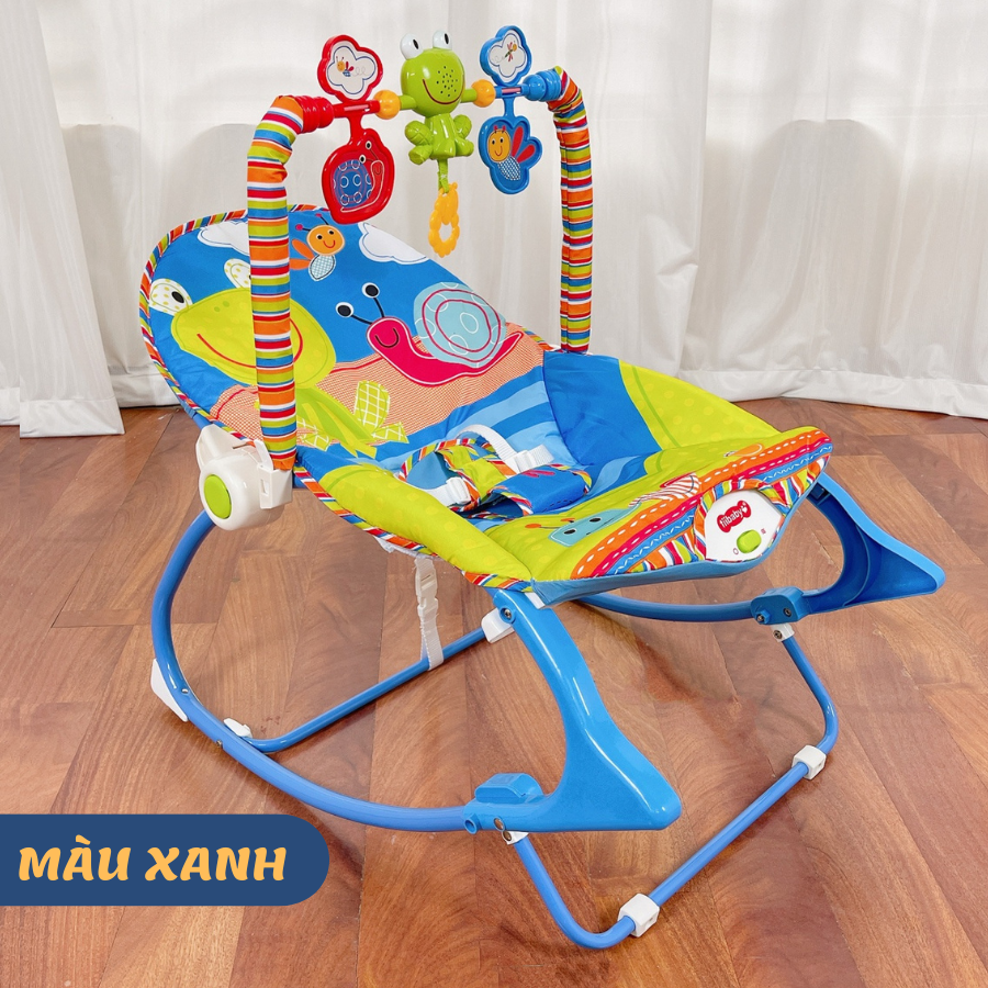 Ghế rung đa chế độ phát nhạc có đồ chơi cho bé TiiBaby