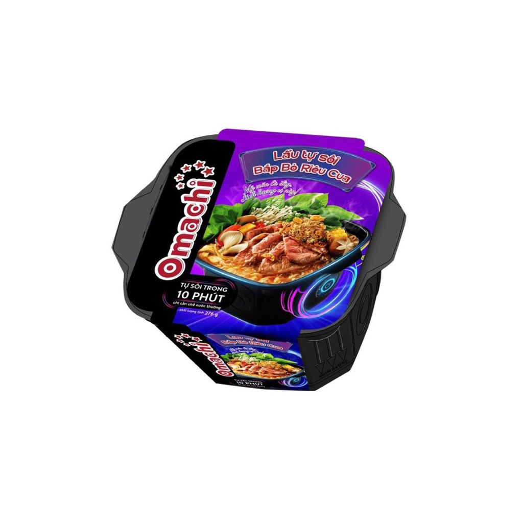 Combo 2 hộp lẩu tự sôi bắp bò riêu cua Omachi 276g