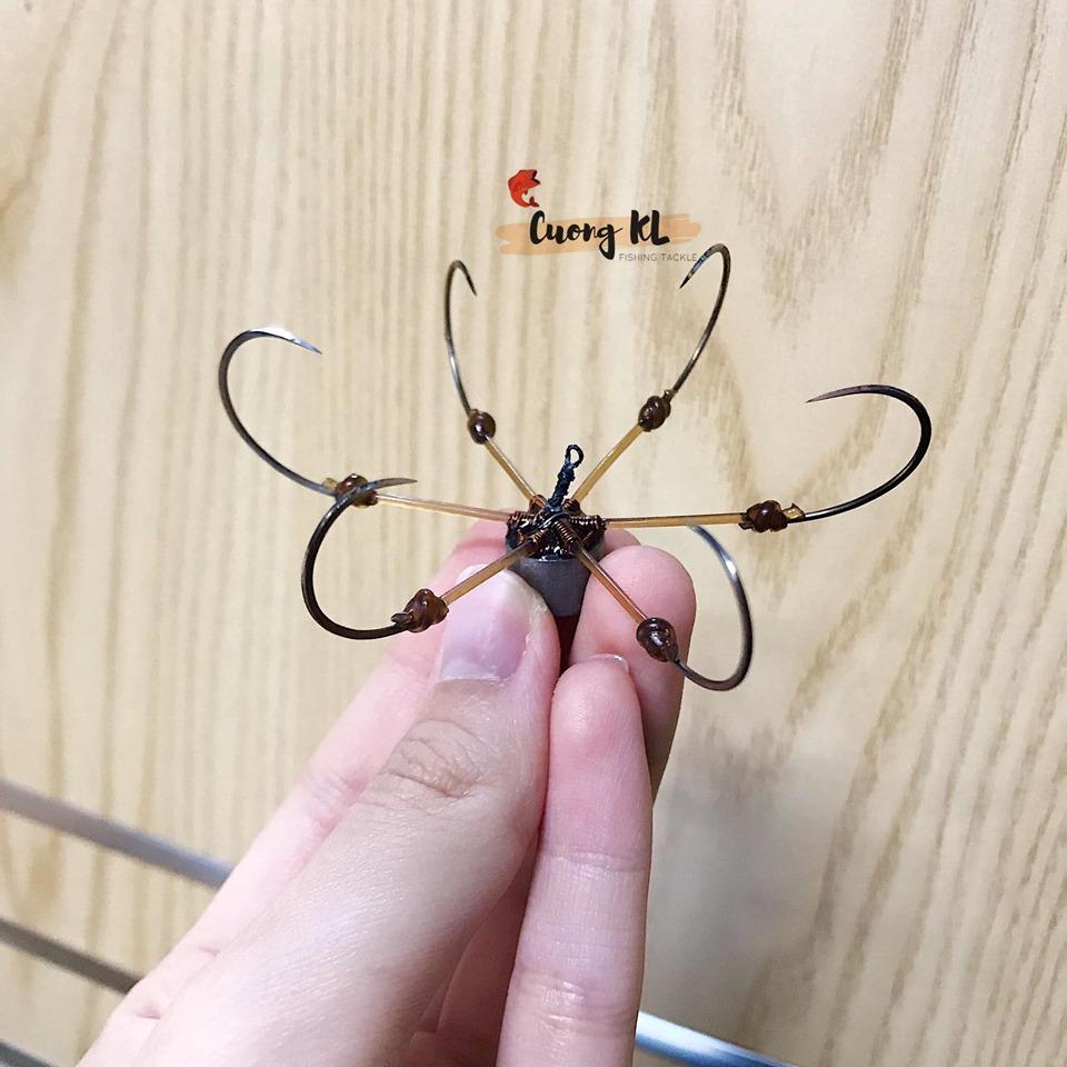 Lưỡi câu cá tứ, ngũ, lục thúng cúc 9 thép trắng và thép vàng