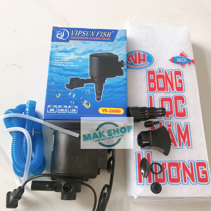 (Tặng Bông Lọc) Khi mua Máy Bơm, Máy Lọc Nước 30W VS-2680 Cho Hồ Cá Cảnh, Loại Này Chỉ Có Máy,phụ Kiện, Bông Lọc