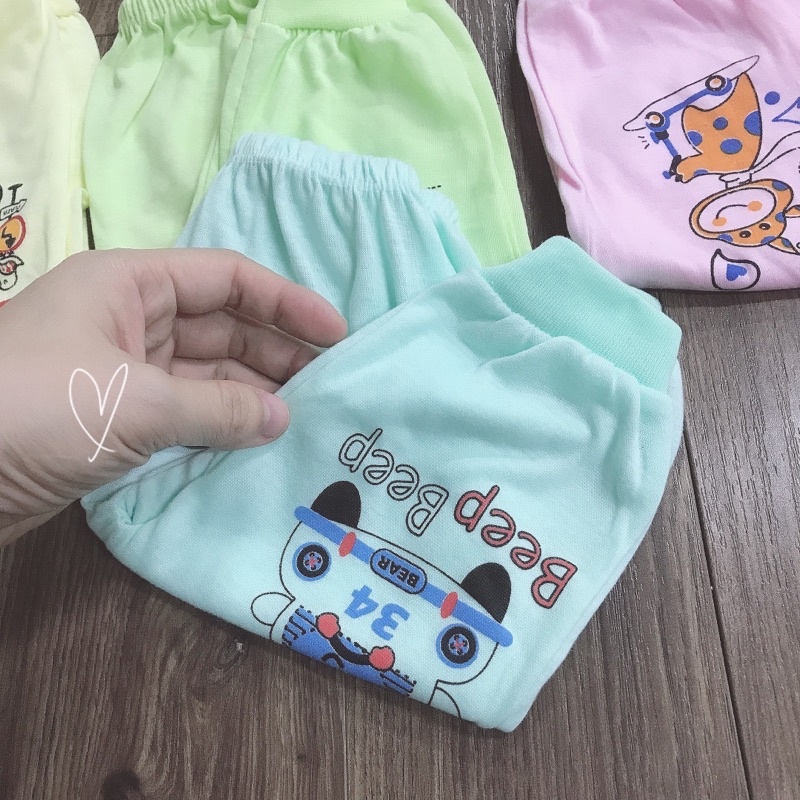 [Hoàn Tiền 10%]Quần dài cho bé sơ sinh in mông thú