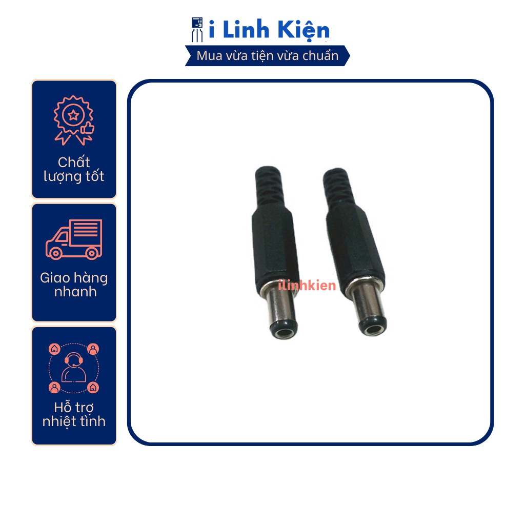 Jack nguồn DC đực 5.5x2.1mm loại tốt