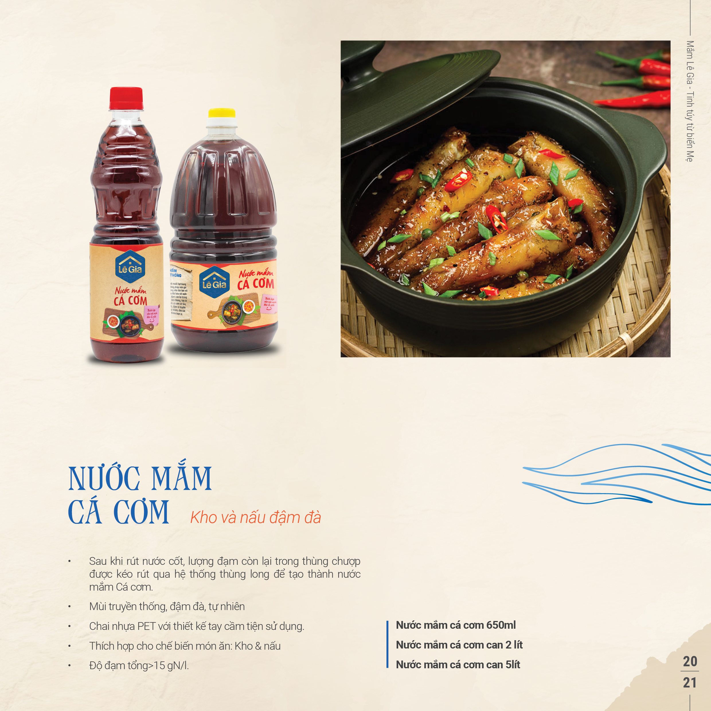 Nước mắm cá cơm Lê Gia can 2L