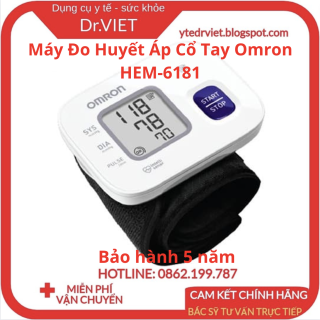 Máy đo huyết áp cổ tay Omron HEM-6181 cao cấp thumbnail