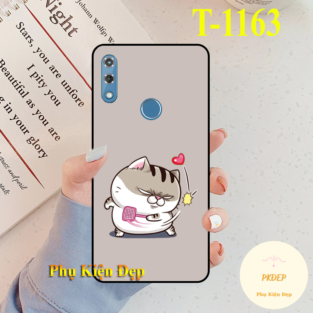 [HCM]Ốp lưng Vsmart Star 4 dẻo đen  in hình mèo ú