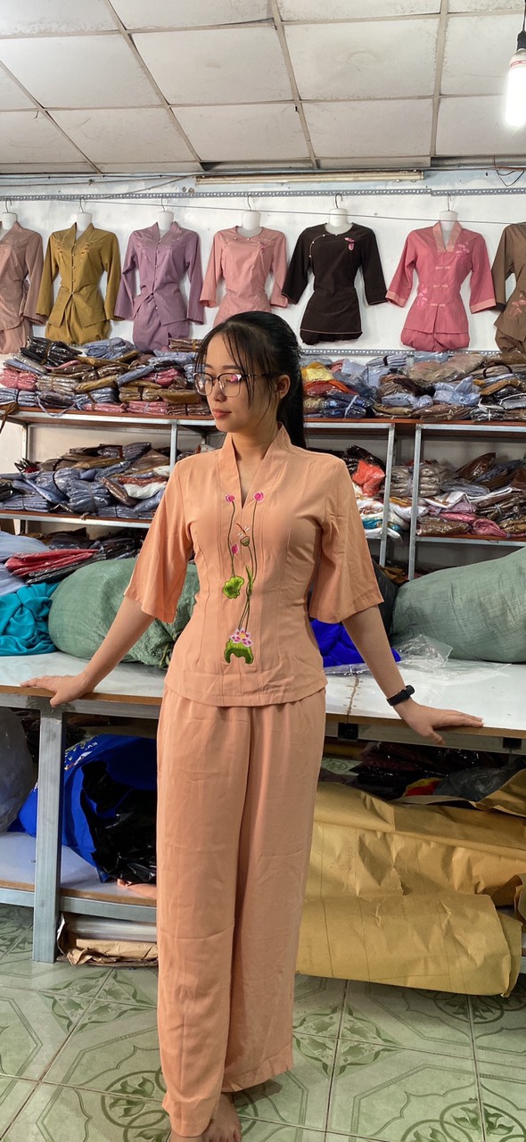 ĐỒ LAM NỮ ĐỒ ĐI CHÙA ĐỒ THỜI TRANG NỮ CHẤT LIỆU VẢI LỤA NGỌC CAO CẤP