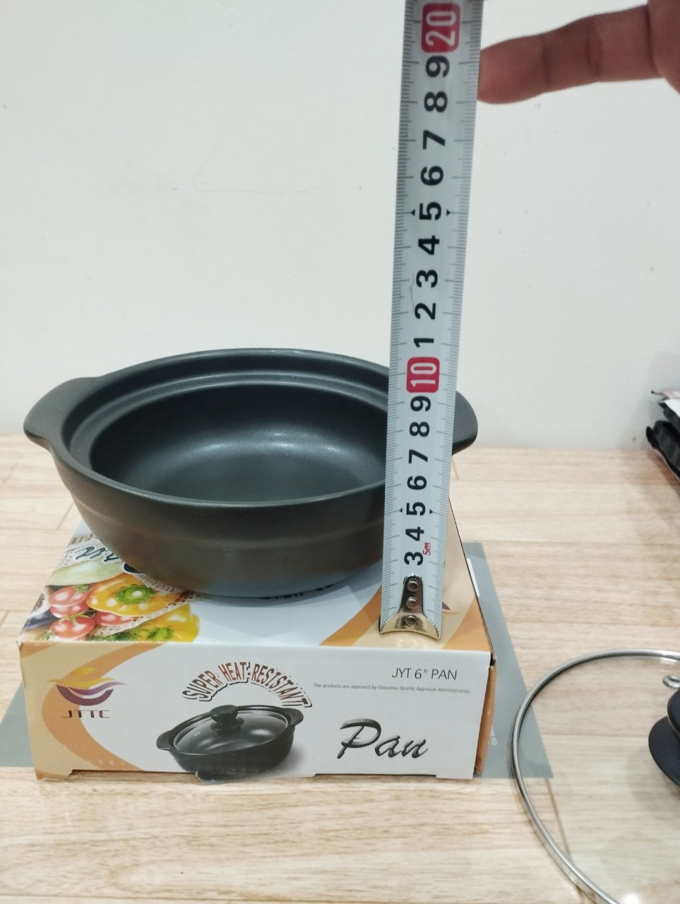 Nồi đất 6 inch nắp kiếng (18.5 x 16.5 x 6cm)