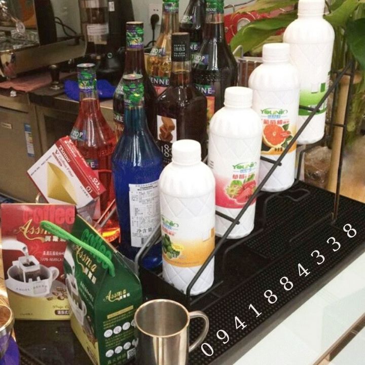 Kệ Sắt Đựng Siro 4 Ngăn, Giá Đựng Chai Siro