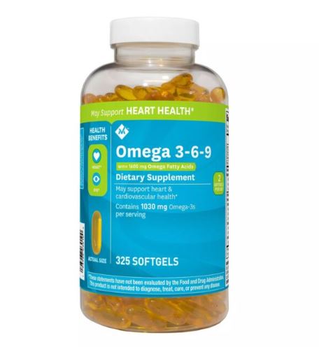 Viên uống dầu cá Member’s Mark Omega 3-6-9 Supports Heart Health - Hộp 325 viên hỗ trợ tim mạch, xương khớp sáng mắt quatangme.com.vn
