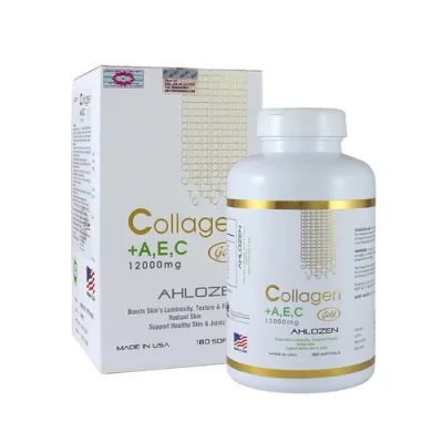 Thực phẩm bảo vệ sức khỏe collagen + A,E,C 12000mg AHLOZEN GOLD của Mỹ 180 viên