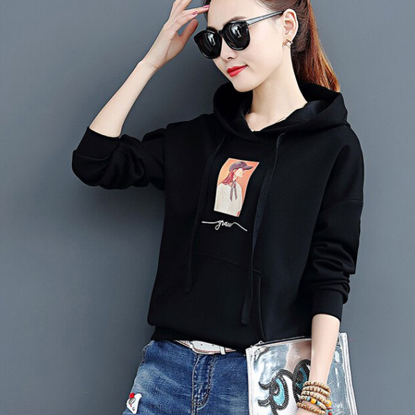 Áo hodie nữ in hình cô gái newstyle