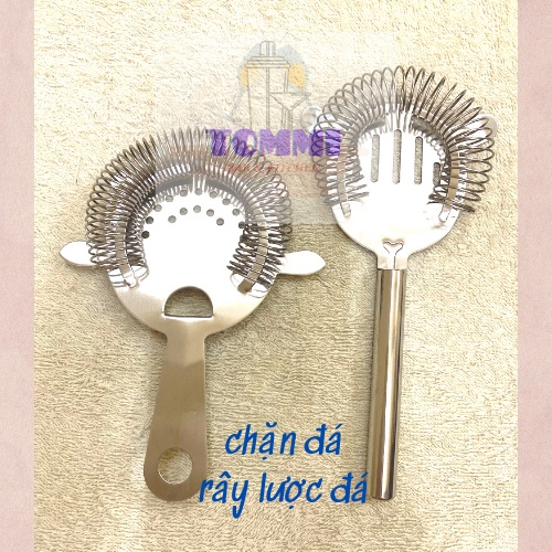 Dụng cụ chặn đá inox. Rây lược đá inox. Strainer inox pha chế - Dụng cụ pha chế