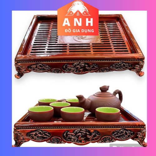 Khay trà nhựa giả gỗ kiểu Nan Tre thương hiệu Minh Hải cao cấp, bền đẹp