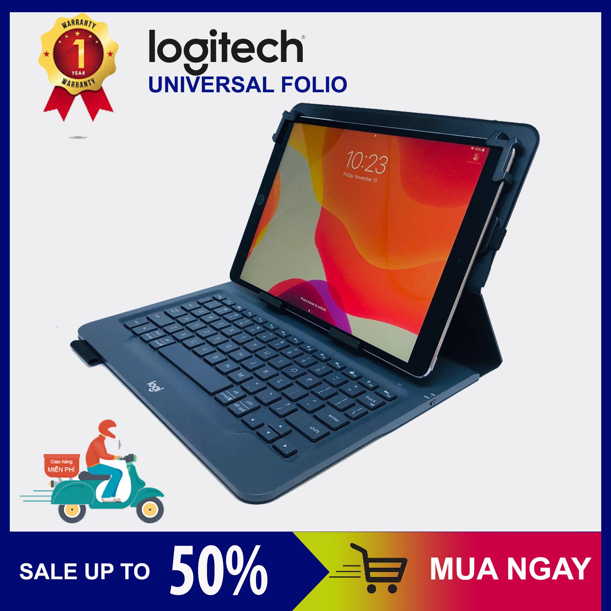 Bao Da Kèm Bàn Phím Bluetooth Logitech Universal Folio Cho Máy Tính Bảng Samsung Galaxy Tab