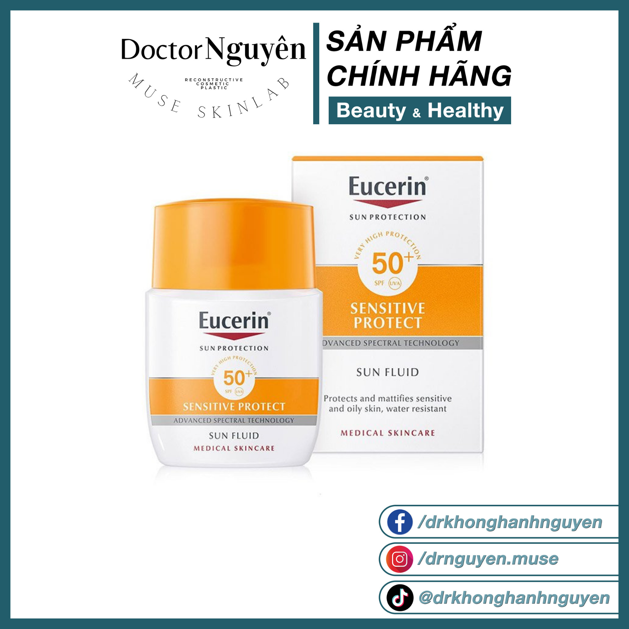 [HÀNG NHẬP KHẨU] Kem Chống Nắng Eucerin Sun Fluid Mattifying SPF 50+